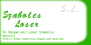 szabolcs loser business card